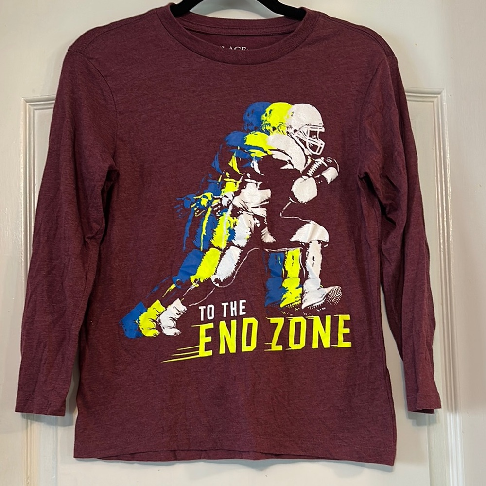 Place Brown and Yellow Long Sleeve Tee with Sporty Graphic